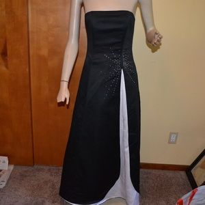 Status Collection Black White Strapless Dress Sz 7